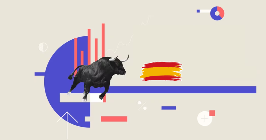 imagen de un toro con la bandera de España